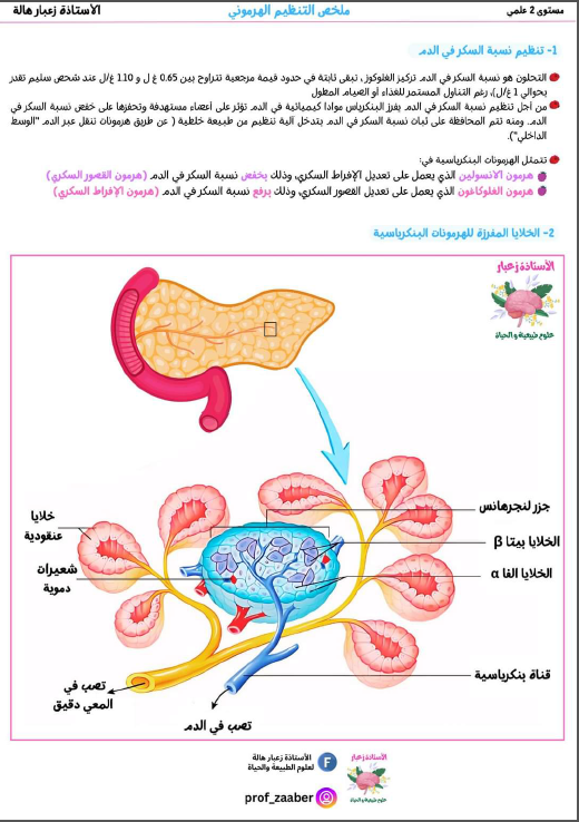 ملخص التنظيم الهرموني للسنة الثانية ثانوي ع ت للأستاذة زعبار هالة pdf